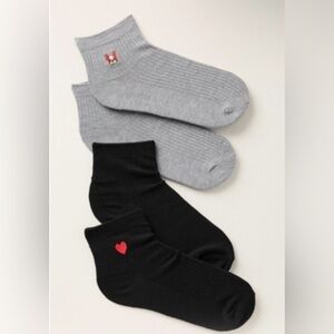 Anthropologie NWT Trouser Icon Socks- Dog/Heart- set of 2